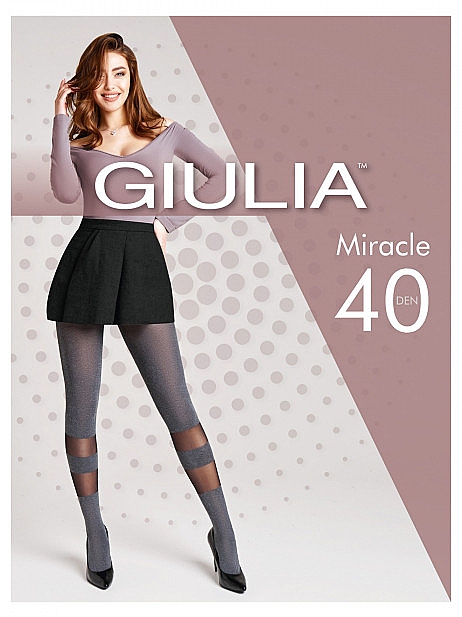 Колготки для жінок "Miracle model 2" 40 Den, dark grey melang - Giulia — фото N1