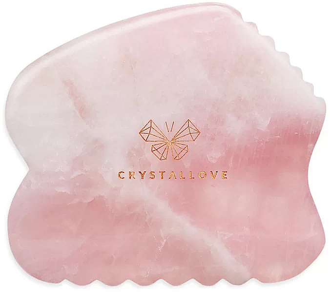 Масажер гуаша для обличчя з рожевого кварцу - Crystallove Rose Quartz Contour Gua Sha — фото N1