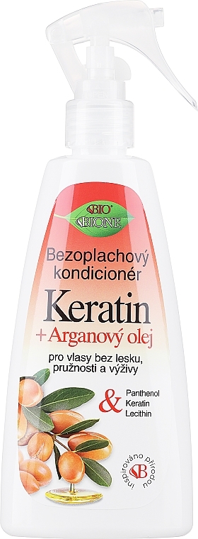 Незмивний кондиціонер для волосся - Bione Cosmetics Keratin + Argan Oil Leave-in Conditioner With Panthenol — фото N1