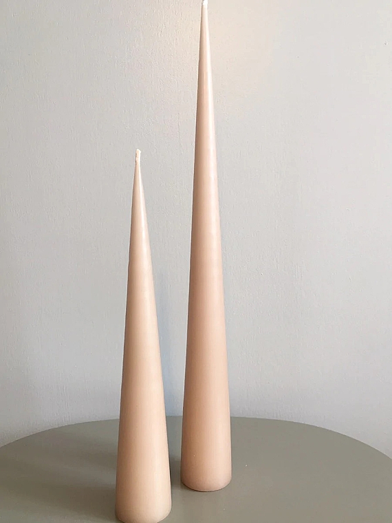 Декоративные свечи в коробке, 23 см, светло-бежевые - Ester & Erik Cone Candles Ice Latte — фото N2