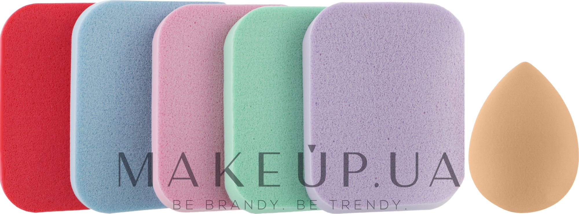 Набор спонжей для макияжа 6 в 1, Pf-101, разноцветный - Puffic Fashion — фото 6шт