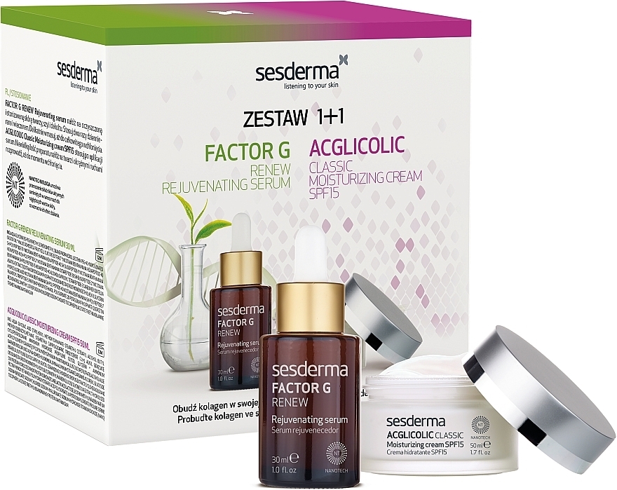 Набор - SesDerma Laboratories Factor G & Acglicolic (serum/30ml + cr/50ml) — фото N2