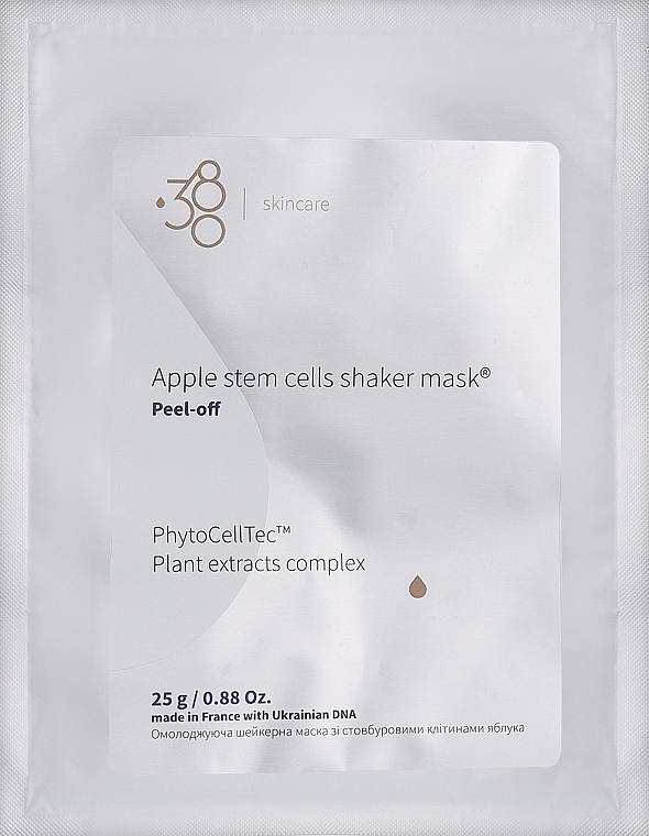 Молоджуюча шейкерна маска зі стовбуровими клітинами яблука - 380 Skincare Apple Stem Cells Shaker Mask — фото N1