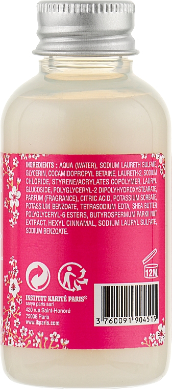 Крем для душа "Вишневый цвет" - Institut Karite Fleur de Cerisier Shea Cream Wash Cherry Blossom (мини) — фото N2