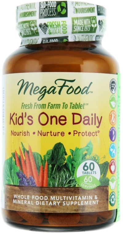 Мультивитамины "Одна таблетка в день для детей и подростков" - Mega Food Kid’s One Daily Vegetarian Dietary Supplement — фото N3