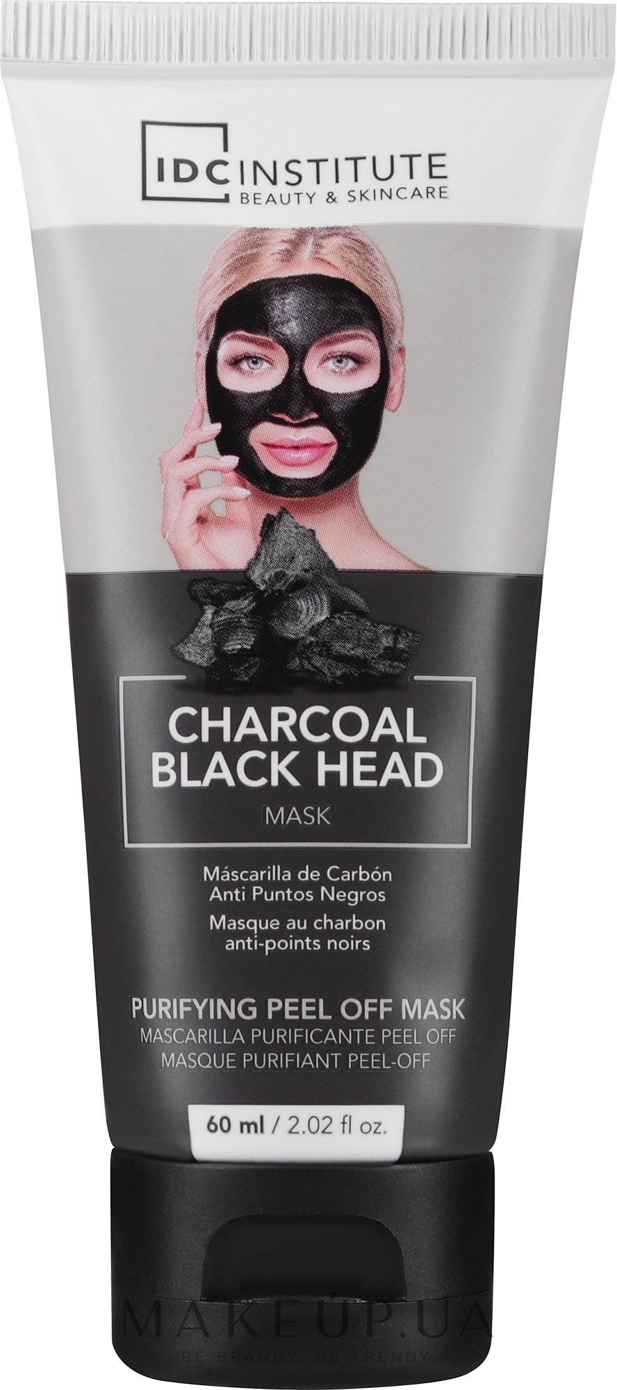 Вугільна чорна маска-плівка для обличчя - IDC Institute Charcoal Black Head Mask Peel Off — фото 60ml