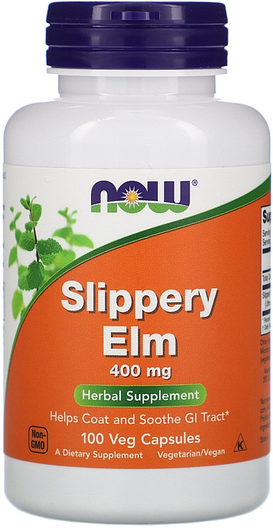 Слизький в'яз, 400 мг, капсули - Now Foods Slippery Elm, 400mg — фото N1