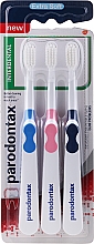 Набор зубных щеток, экстра мягкие, синяя+розовая+голубая - Parodontax Interdental Extra Soft  — фото N1