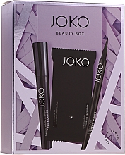 Парфумерія, косметика Набір - Joko Makeup Beauty Box (mascara/9ml + eyeliner/5g + wipes/15pcs)