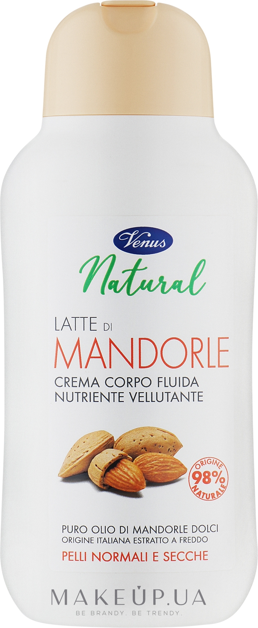Крем для тіла "Мигдалеве молочко" для нормальної та сухої шкіри - Venus Natural Almond Milk Fluid — фото 250ml