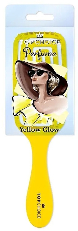 Гребінець для волосся 64494 "Yellow Glow", квадратний - Top Choice Perfume Hairbrush — фото N1