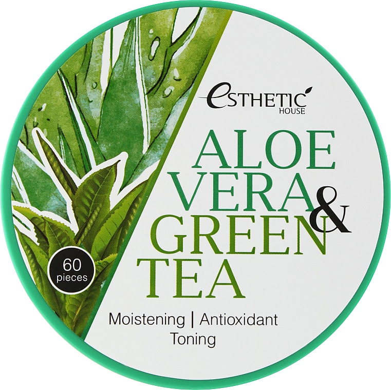 Увлажняющие гидрогелевые патчи для век с алоэ и зелёным чаем - Esthetic house Aloe Vera&Green Tea Hydrogel Eye Patch — фото N1