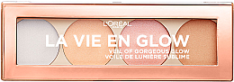 Духи, Парфюмерия, косметика УЦЕНКА Палетка хайлайтеров для лица - L'Oreal Paris La Vie En Glow Highlighting Powder Palette *