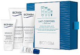 Духи, Парфюмерия, косметика Набор для ухода за телом - Biotherm Body Care Kit Lait Corporel (h/cr/50ml + b/milk/100ml + sh/milk/75ml + lip/balm/5ml)