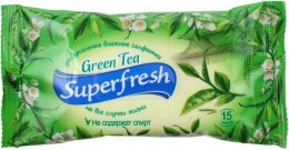 Вологі серветки "Green Tea", 15шт - Superfresh — фото N2