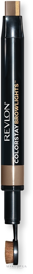Двосторонній олівець-хайлайтер для брів - Revlon Colorstay Browlights, Eyebrow Pencil and Brow Highlighter — фото 401 - Blonde