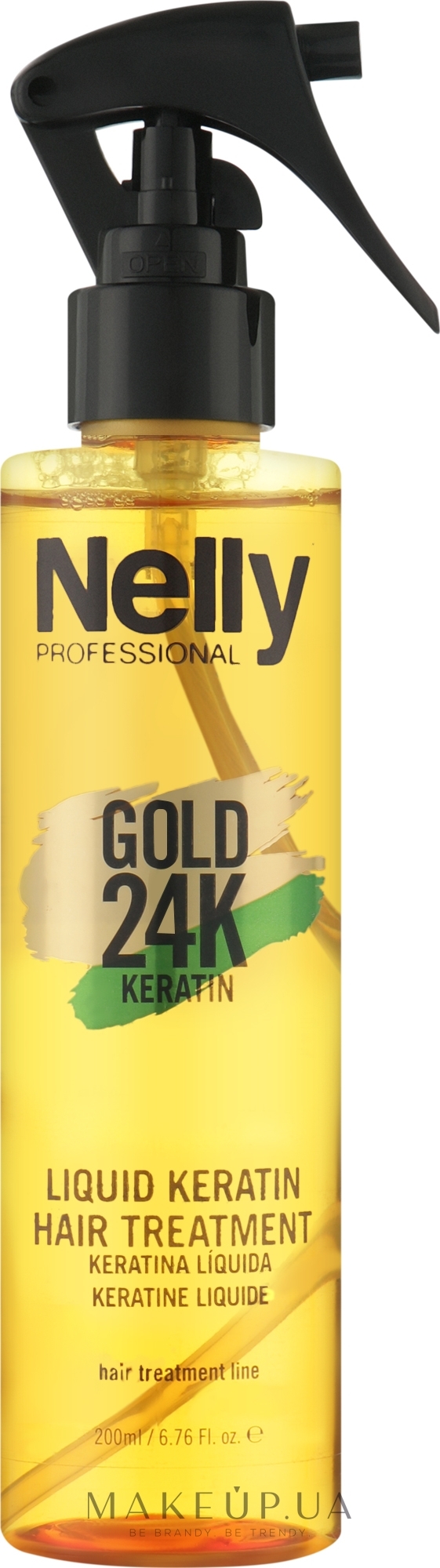 Спрей для волосся "Liquid Keratin" - Nelly Professional Gold 24K Spray — фото 200ml