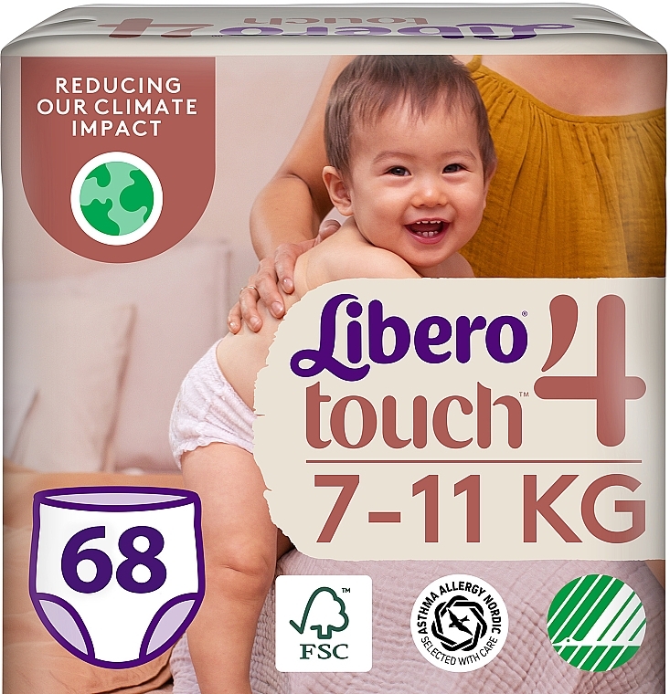 Подгузники-трусики детские Touch Pants 4 (7-11 кг), 68 шт. (2х34) - Libero — фото N1