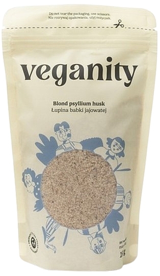 Очищенный подорожник с высоким содержанием клетчатки - Veganity Blond Psyllium Husk — фото N1