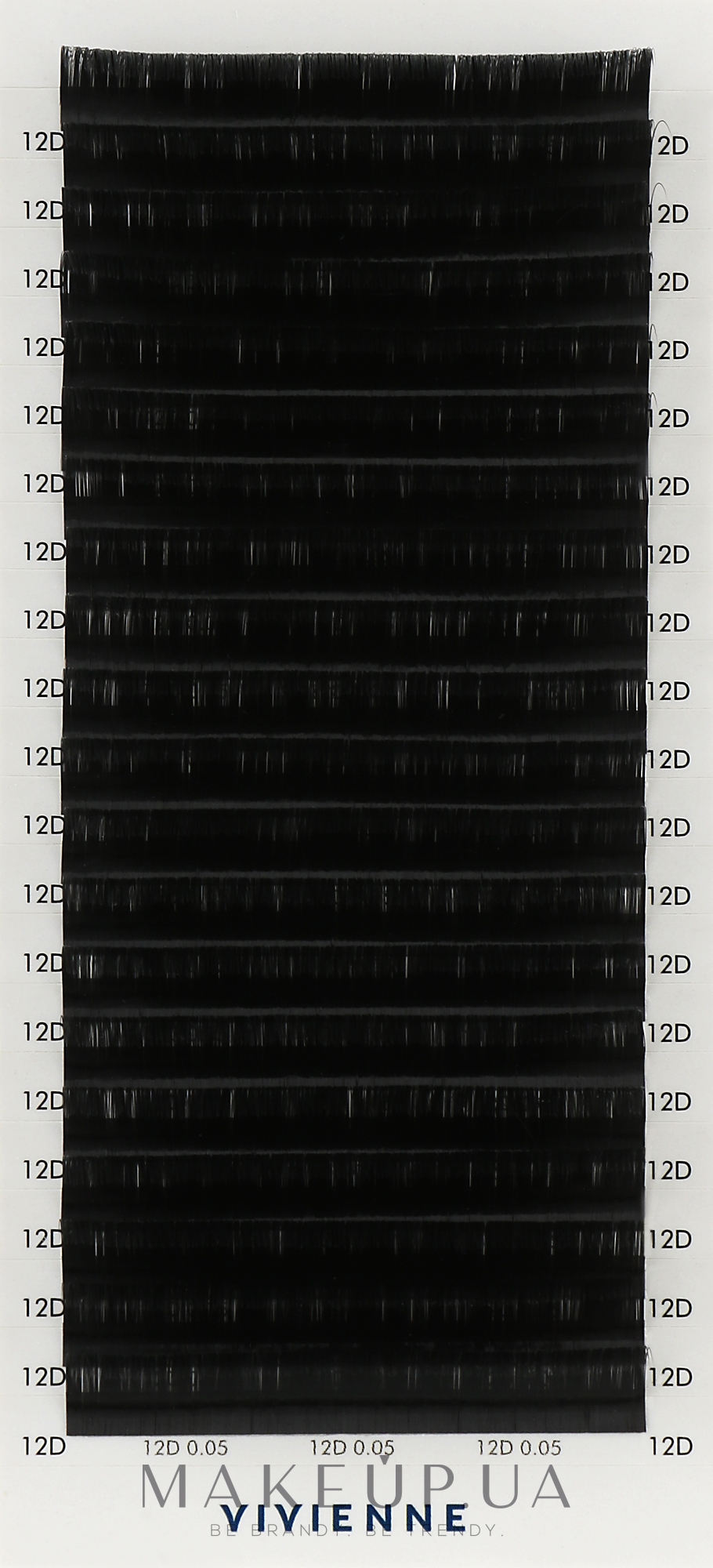 Накладні вії "Elite", чорні, 20 ліній (0,05, D, 12), екоупаковка - Vivienne — фото 1уп