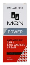 Духи, Парфюмерия, косметика Крем для лица и кожи вокруг глаз - AA Men Power Anti-Wrinkle 2 In 1 Face And Eye Cream