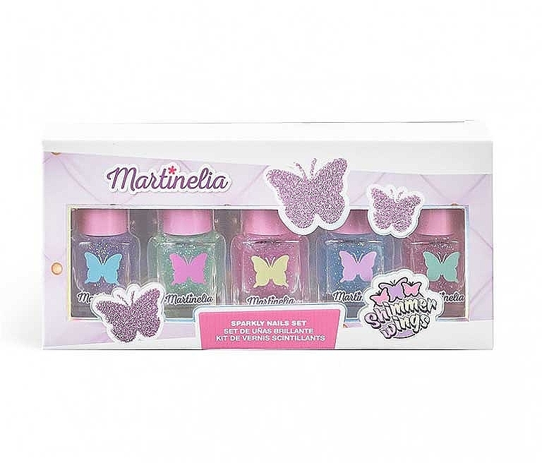 Набор для ногтей "Блестящие крылья" - Martinelia Shimmer Wings Sparkly Nail Polish Set (nail/polish/5x5ml) — фото N1