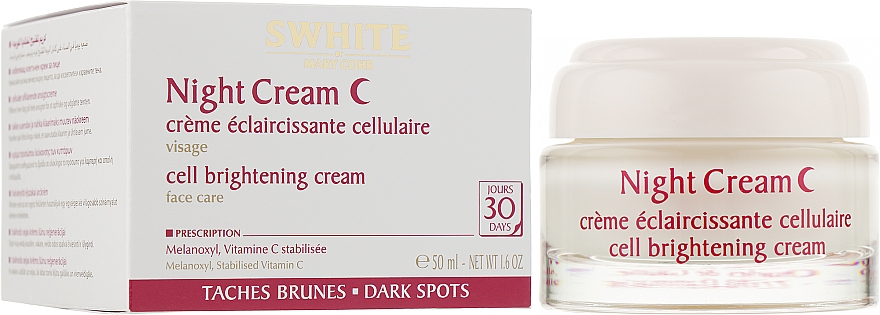 Нічний освітлювальний крем  - Mary Cohr Swhite Night Cream — фото N2
