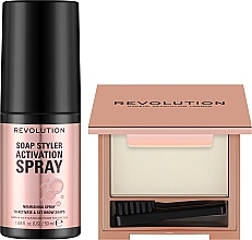 Набор - Makeup Revolution Soap Styler Duo Gift Set (brow spr/50ml + br/soap/5g) — фото N2