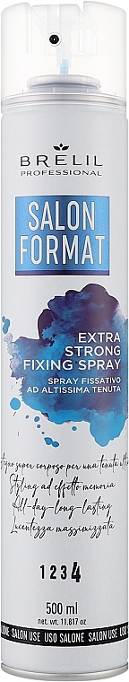 Закріплювальний спрей для волосся екстрасильної фіксації - Brelil Salon Format Extra Strong Fixing Spray — фото N1