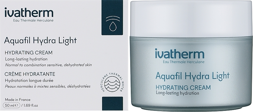 Зволожувальний крем для чутливої, нормальної та комбінованої шкіри обличчя - Ivatherm Aquafil Hydra Light Cream — фото N3