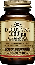 Харчова добавка "Д-Біотин" у капсулах - Solgar D-Biotin 1000 mg — фото N1