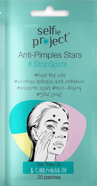 Патчі для обличчя проти прищів - Selfie Project Anti-Pimples Stars — фото N1