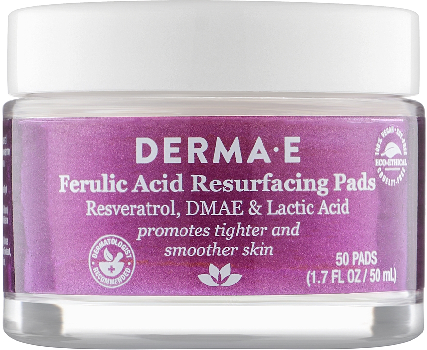 Отшелушивающие пилинг-диски для лица - Derma E Ferulic Acid Resurfacing Pads — фото N1