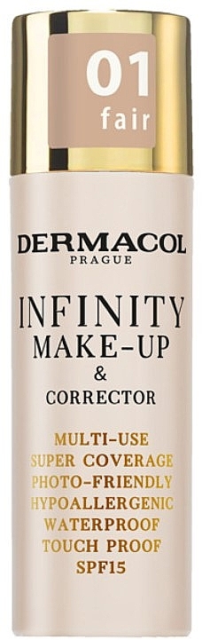 Тональная основа и консилер 2 в 1 - Dermacol Infinity Make-up & Corrector — фото N1