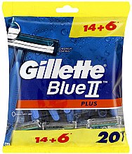 Парфумерія, косметика Набір одноразових станків для гоління, 14+6 шт. - Gillette Blue II