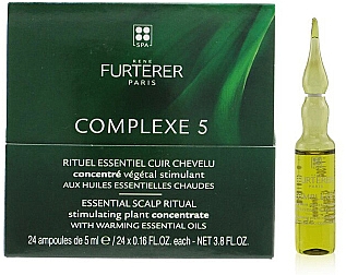 Оздоровительный комплекс для кожи головы - Rene Furterer Complexe 5 Essential Scalp Ritual Stimulating Plant Concentrate With Warming Esential Oils — фото N1