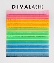 Вії для нарощування С+ 0.07 (11 мм), 10 ліній - Divalashpro Color Neon Collection — фото N1