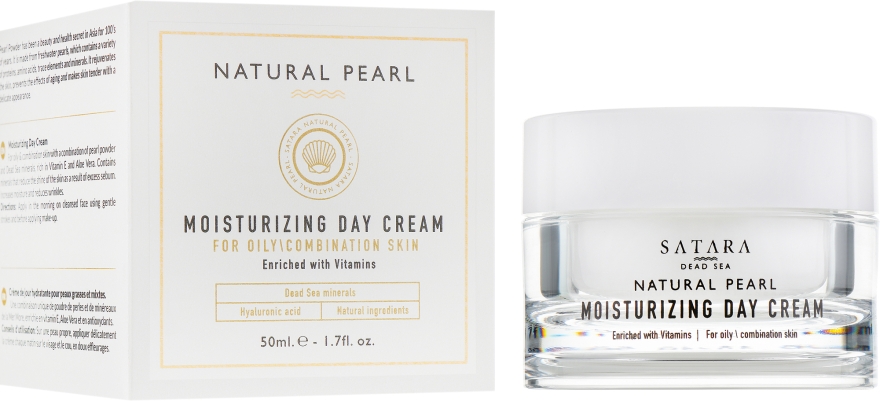 Увлажняющий дневной крем для жирной и комбинированной кожи - Satara Natural Pearl Moisturizing Day Cream For Oily&Combination Skin