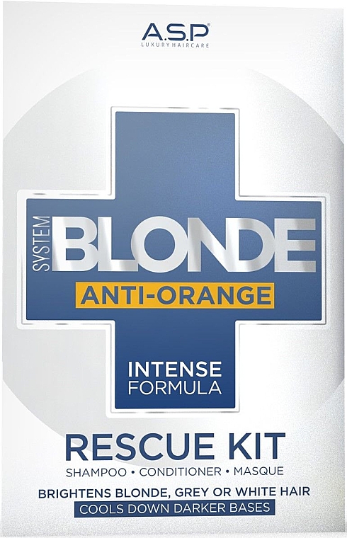 Набір - Affinage System Blonde Anti-Orange Rescue Kit (h/shampoo/275ml + h/cond/275ml + h/mask/150ml) — фото N1