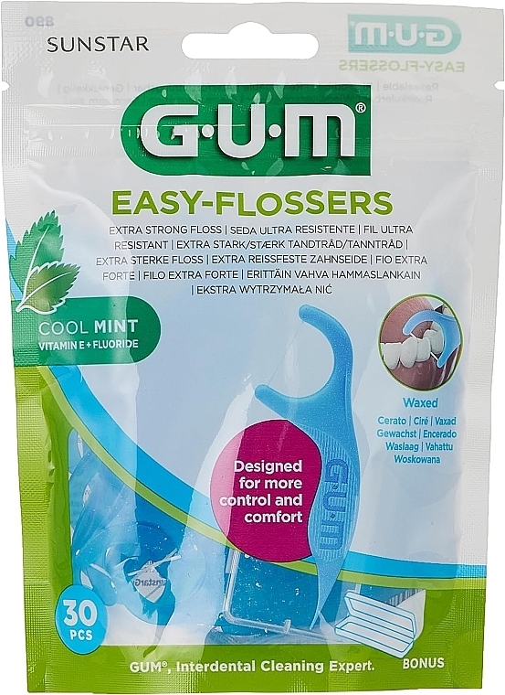 Зубная нить - G.U.M Easy Flossers Cool Mint — фото N1