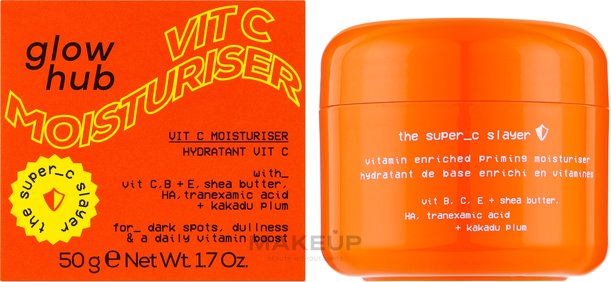 Осветляющий крем для лица с витамином С - Glow Hub The Super C Slayer Vitamin C Moisturiser Face Cream — фото 50g