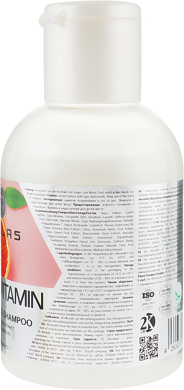 Мультивитаминный энергетический шампунь с экстрактом женьшеня и маслом авокадо - Dalas Cosmetics Multivitamin — фото N2