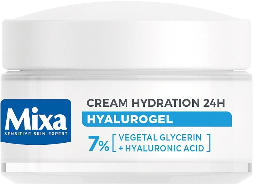 Увлажняющий крем-гель для нормальной и чувствительной кожи лица с гиалуроновой кислотой и глицерином - Mixa Hydrating Hyalurogel Intensive Hydration
