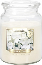 Парфумерія, косметика Ароматична преміумсвічка у банці "Білі квіти" - Bispol Premium Line Scented Candle White Flowers
