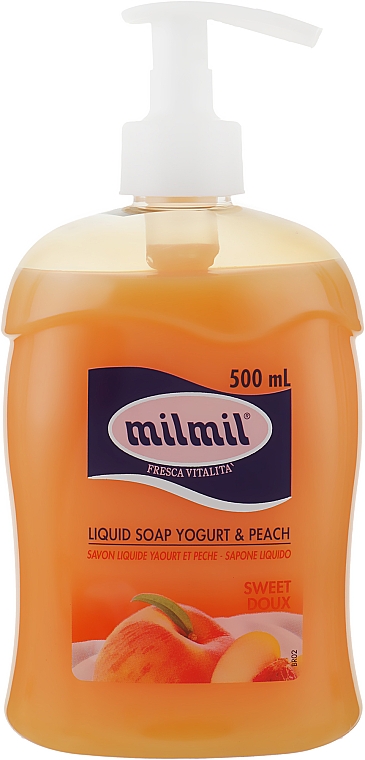 Жидкое мыло "Йогурт и персик" с дозатором - Mil Mil — фото N1