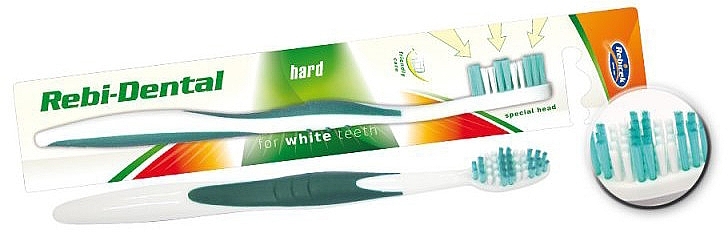 Зубна щітка Rebi-Dental M55, середньої жорсткості, біло-зелена - Mattes Rebi-Dental Medium Tothbrush — фото N1