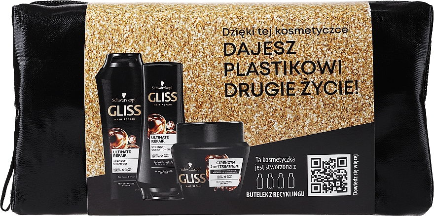 Набор - Gliss Kur Ultimate Repair (shm/250ml + cond/200ml + mask/300ml + bag) — фото N1