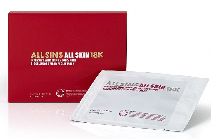 Інтенсивна відбілювальна маска для обличчя - All Sins 18k All Skin Intensive Whitening Mask — фото N1