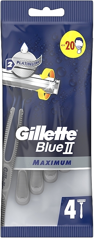 Набор одноразовых станков для бритья, 4шт - Gillette Blue II Maximum — фото N2