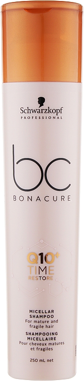 Мицеллярный шампунь для зрелых волос - Schwarzkopf Professional Bonacure Excellium Q10+ Time Restore Micellar Shampoo